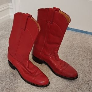 Justin Red Leather Boots
